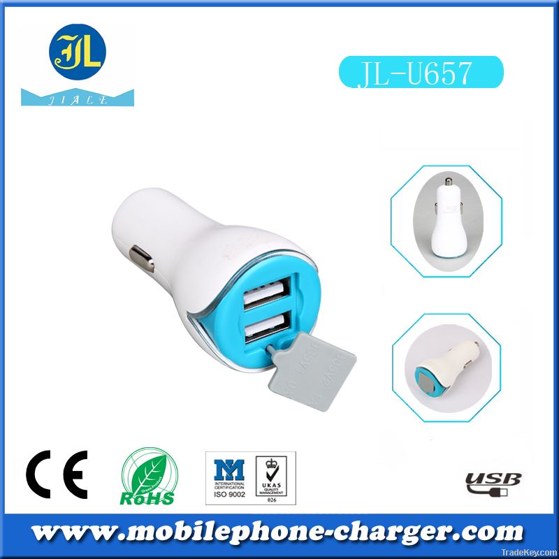 Hot selling in the EU USB car charger with the rohs certification