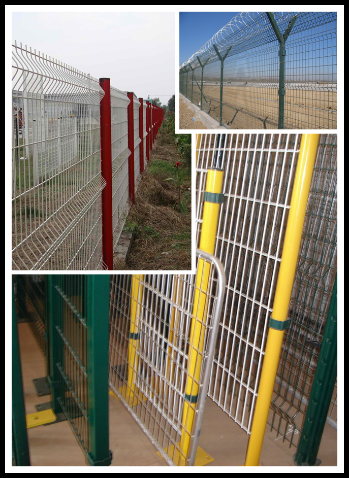 Welded PVC coated Metal Fence Panel / 3 D Fence / Security Triangle Fencing Net