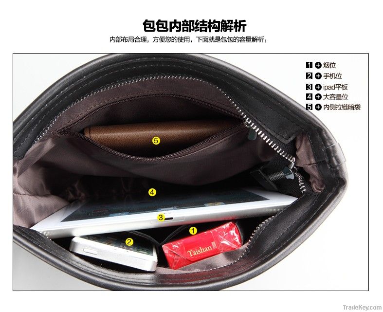 Korean Style Genuine Leather Men Messenger Bag
