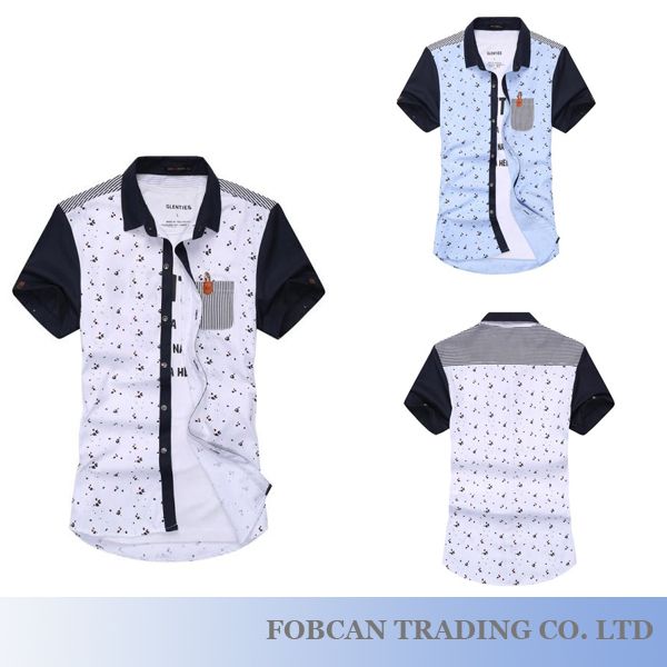 Patchwork & Printed Design Western Men Shirts For Summer Size M-2XL LC2720 