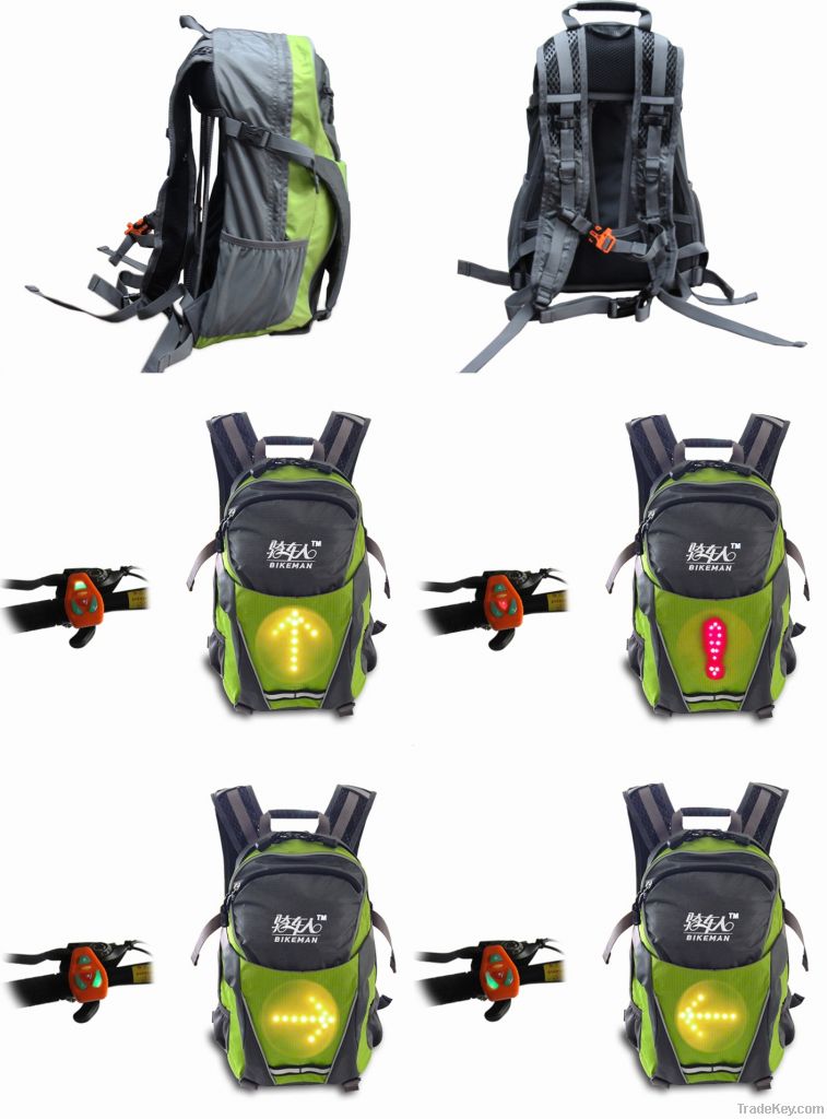 18L Wireless Control Light-up Warning Cycling Backpack