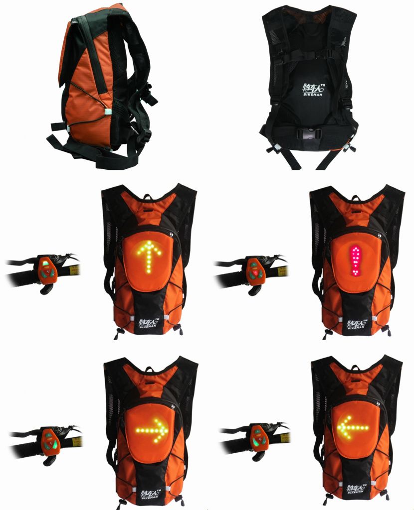 5L Wireless Control Light-up Warning Cycling Backpack