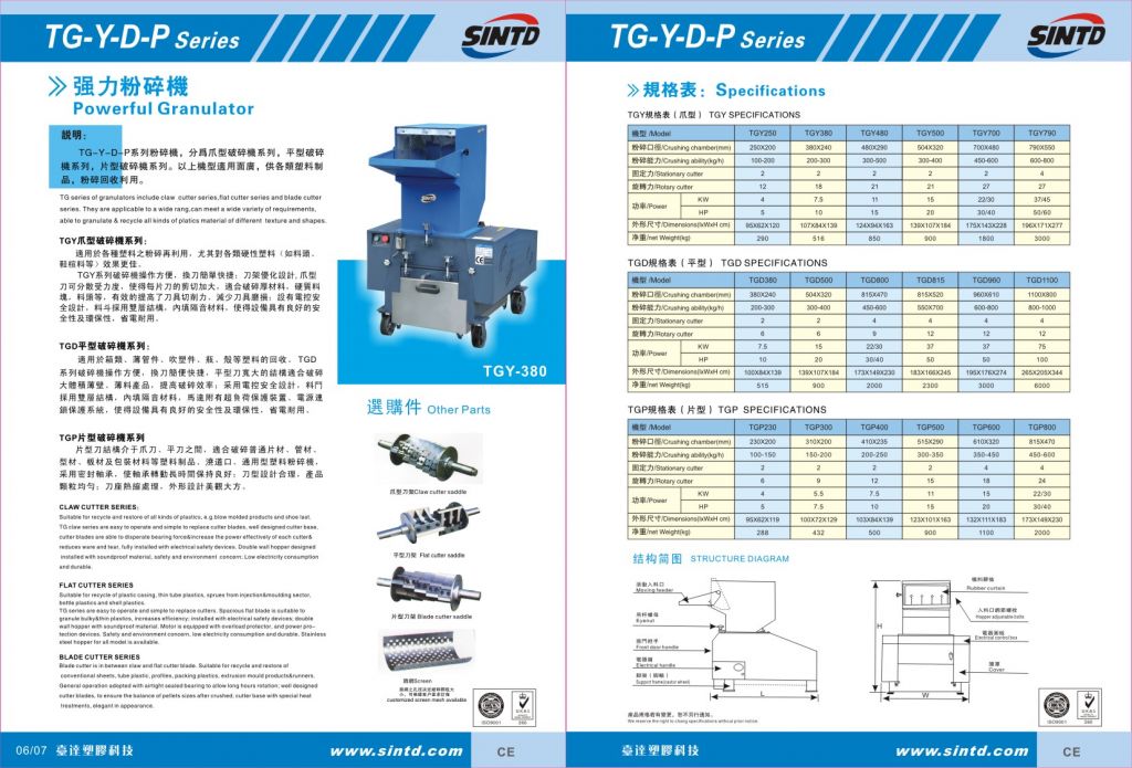 Plastic Recycling Crusher, Granulator