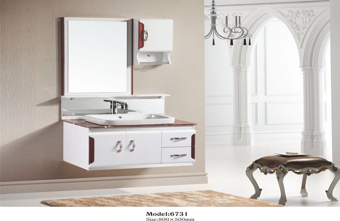 Modern bathroom vanities bathroom cabinet with basin and mirror DJ-6731