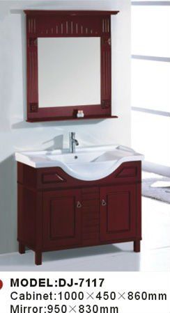European Style Bathroom Cabinet Vanity With Ceramic Basin DJ-7117