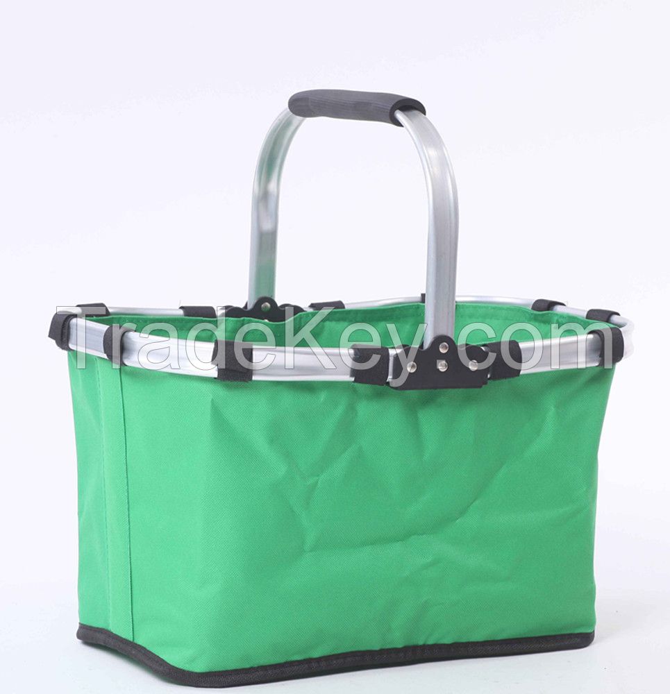 Hot sale 2015 outdoor usage 600D Oxford aluminum collapisble foldable picnic storage  basket