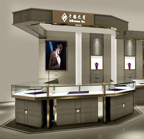 Funroad fashion glass jewelry display showcase cabinet