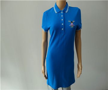 fashion summer short sleeve cotton long polo shirt for women