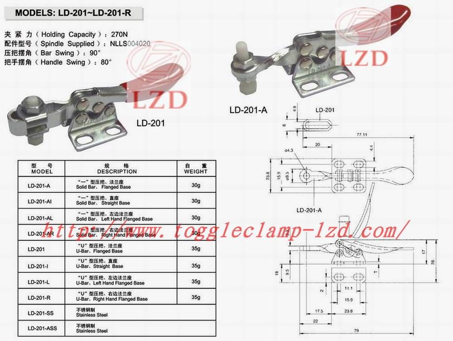 horizontal-handle clamp (LD-201)