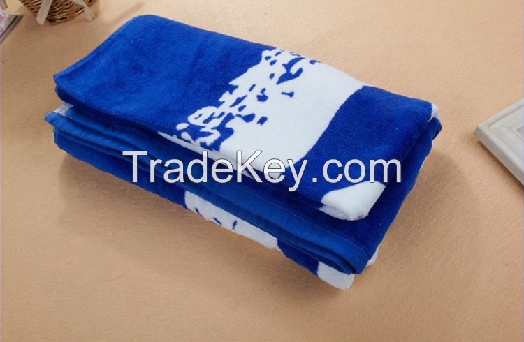 100% Cotton Custom Promotional Velour Reactive Printed Beach Towel