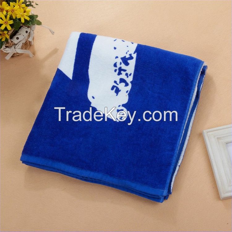 100% Cotton Custom Promotional Velour Reactive Printed Beach Towel