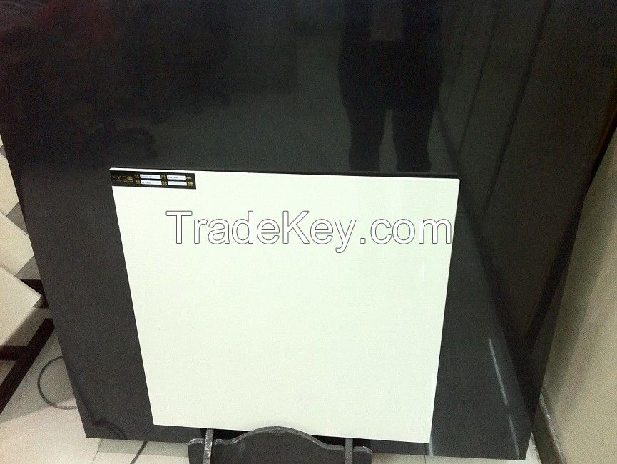 Hot Sale Foshan Floor Tile !Super Black Pure Color Polished Tile with FOB PRICE 3.98USD/SQM