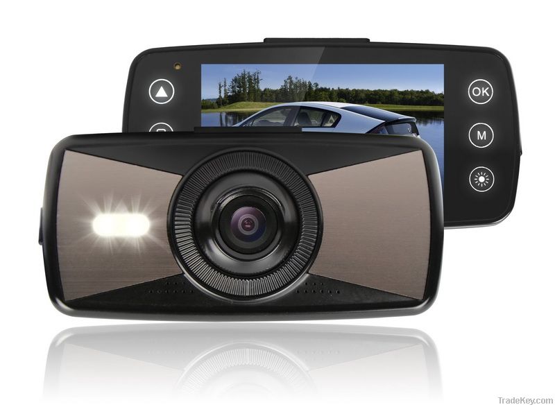 high resolution wide angle 2.7" lcd touch key car dash camera