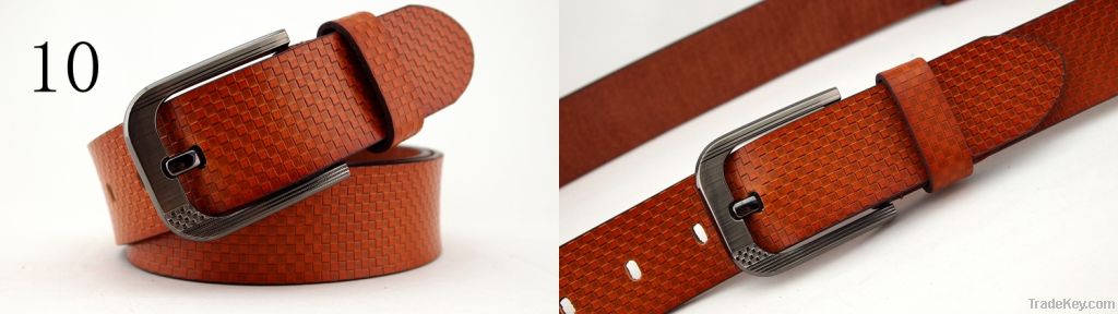 Pin buckle genuine leather casual belt