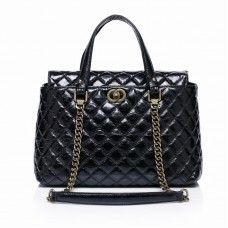 Black Leather handbag T676