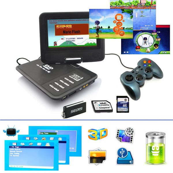cheap portable dvd with game function