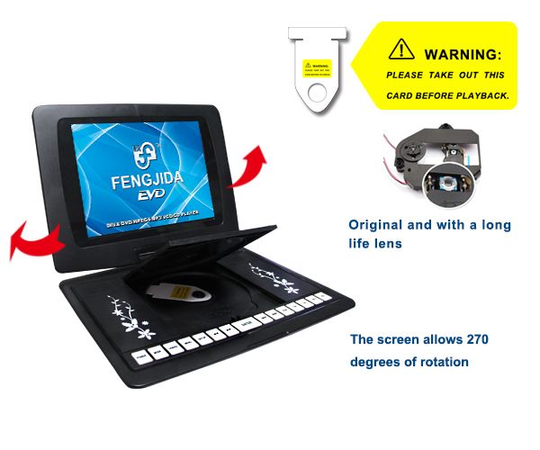wholesales cheap 3D portable dvd with TV function
