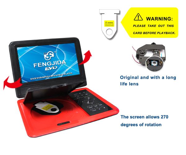 wholesales factory portable dvd with battery