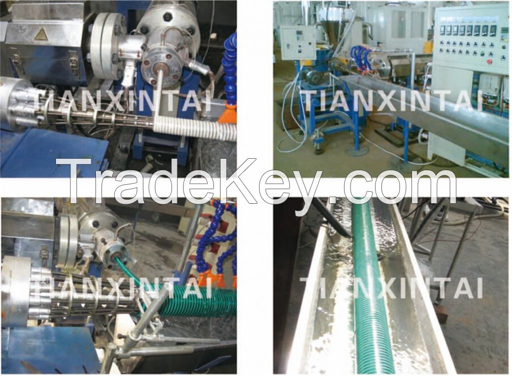 PVC spiral/helical reinforced suction hose/pipe making machine/production line/extrusion equipment
