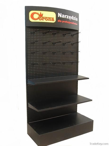 powder tool display stand, metal store display case, hardware display ra