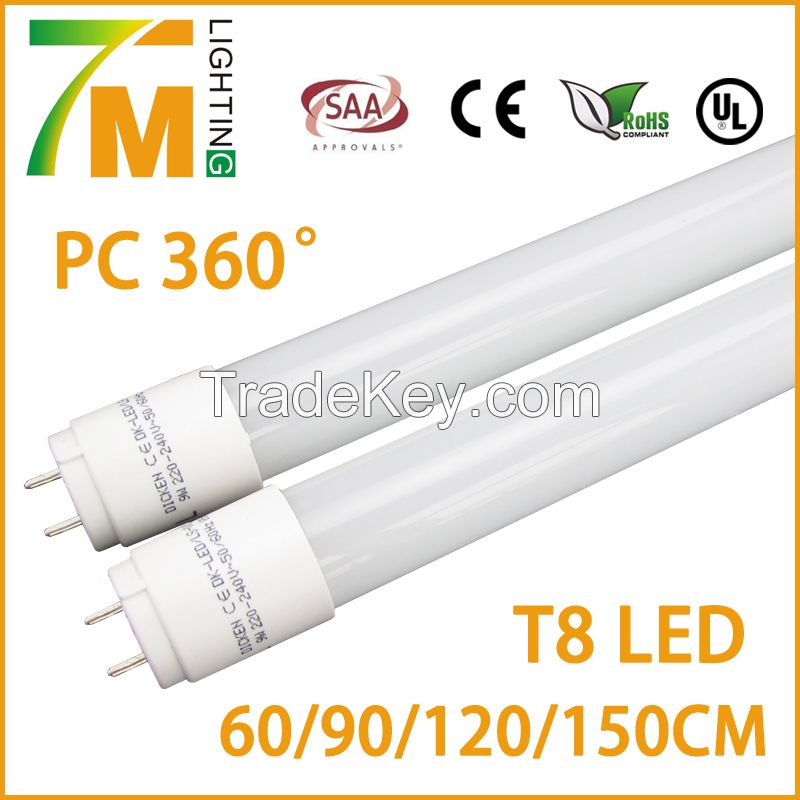 T8 4 feet LED tube light 1200mm 18W plastic lampbody