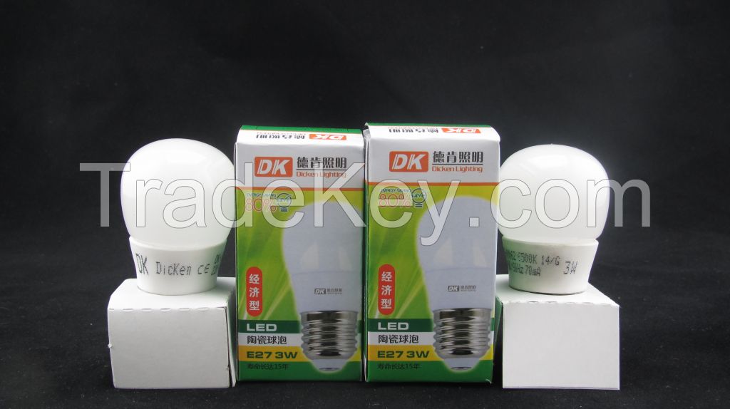E27 Ceramic LED bulb 3W high lumen LED bulb light