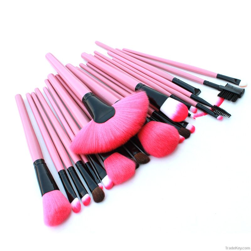 24 Pieces Makeup Brush Set Pink Color