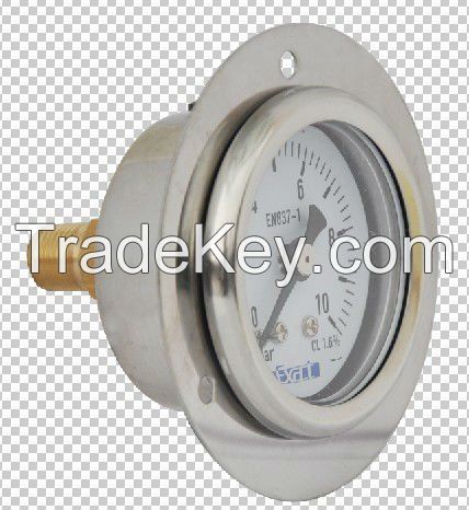 all stainless steel liquid filled gauge with front flange