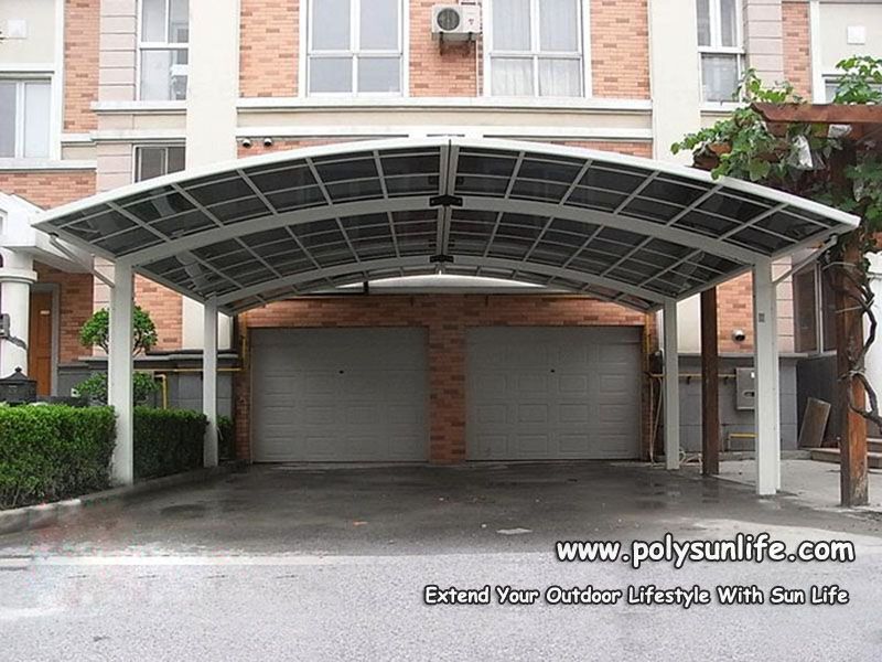 outdoor polycarbonate carport with aluminum frame