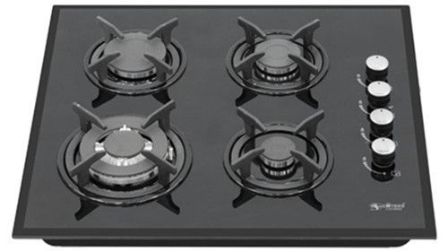 built- in gas hob with glass