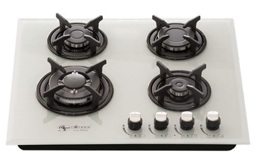 built- in gas hob with glass