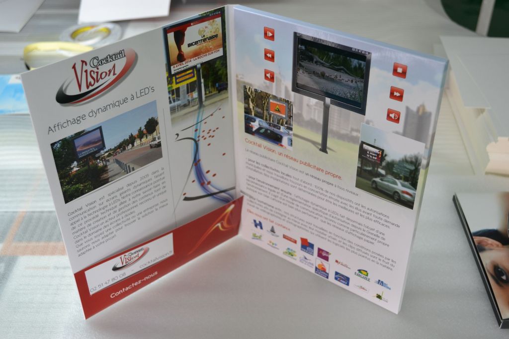 2014 hot selling 4.3 inch video brochure with LCD display 