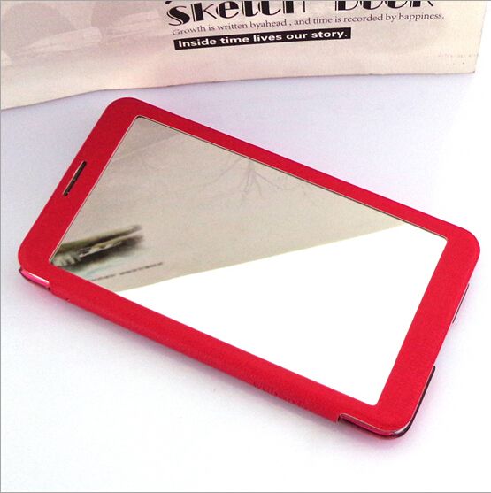 High quality PU leather mobile phone case for Samsung Note 2 , with mirror function , heat press