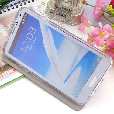 Softest TPU mobile phone case for Samsung Note 2, heat press with desk-stand function