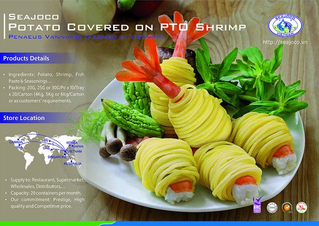 potato covered on PTO shrimp
