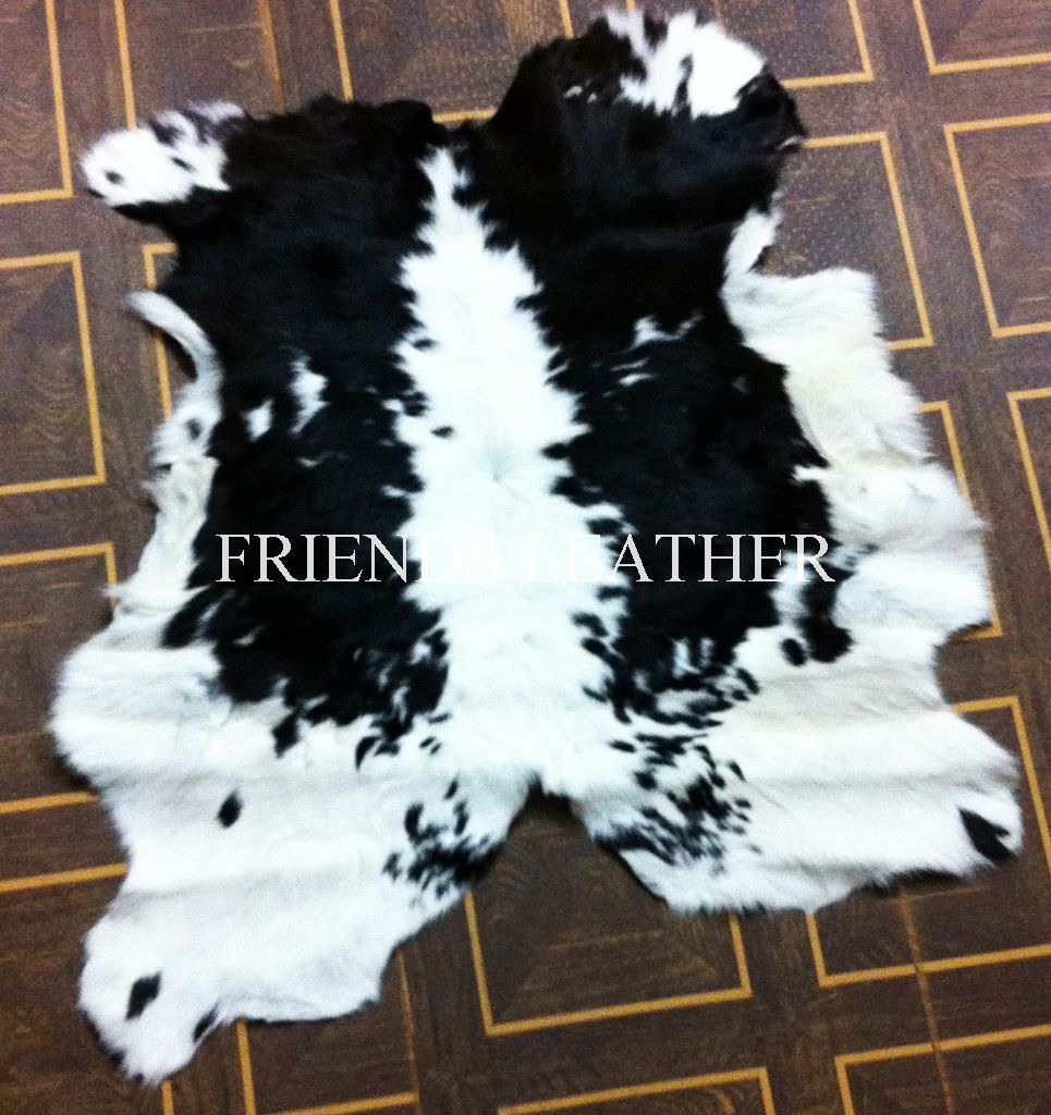 New Natural Cowhide rugs black n white, Area Rug,Leather Carpet Cow leather skin