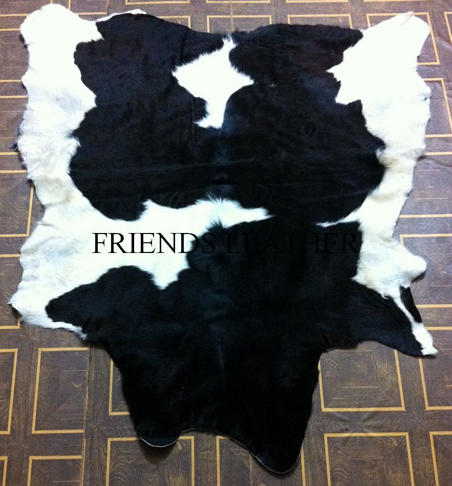 New Natural Cowhide rugs black n white, Area Rug,Leather Carpet Cow leather skin