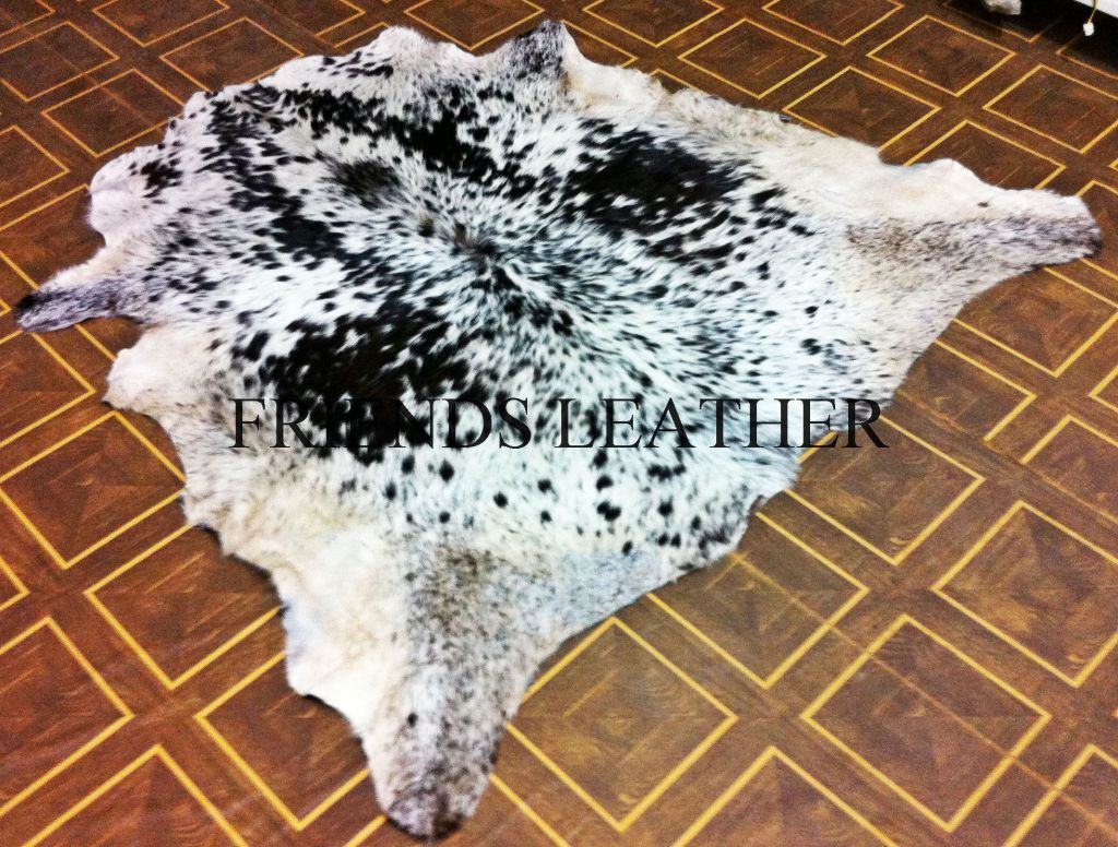 New Natural Cowhide rugs black n white, Area Rug,Leather Carpet Cow leather skin