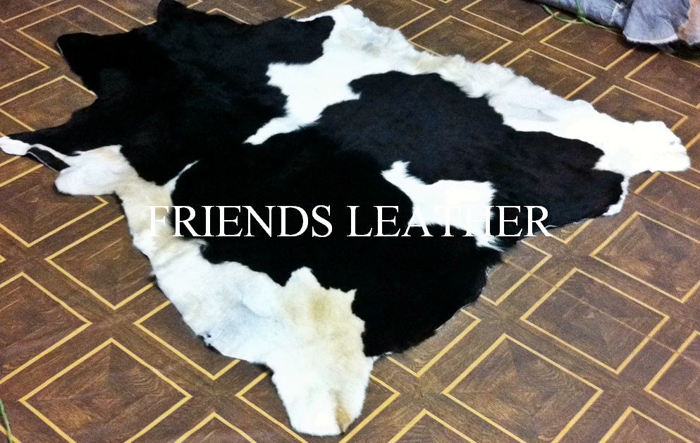 New Natural Cowhide rugs black n white, Area Rug,Leather Carpet Cow leather skin