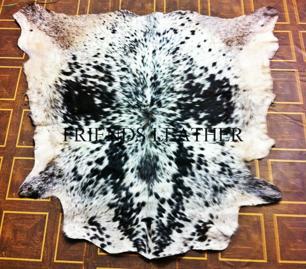 New Natural Cowhide rugs black n white, Area Rug,Leather Carpet Cow leather skin