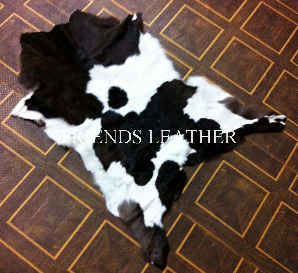 New Natural Cowhide rugs black n white, Area Rug,Leather Carpet Cow leather skin