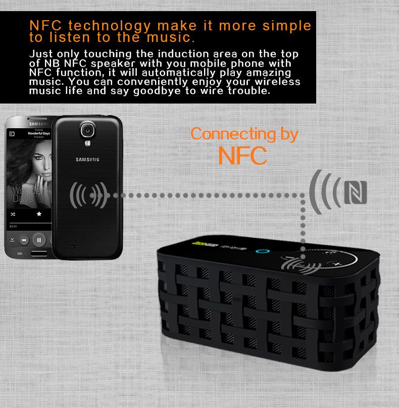 2014 hot seller 2.0 outdoor or home used NFC portable mini speakers wi