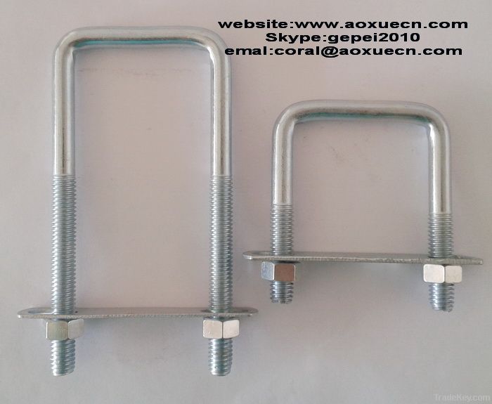 Galvanized steel U bolt and nut, fastener bolt and nut