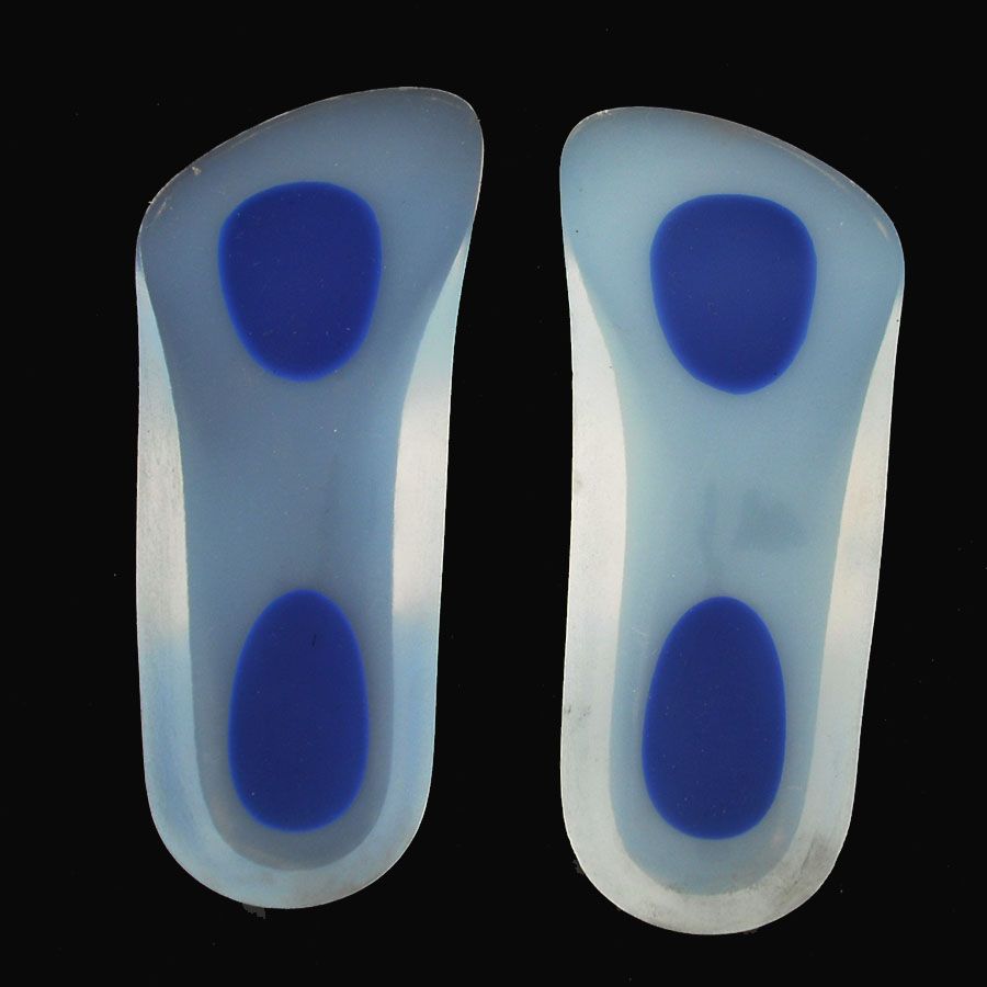 Super soft and comfortable silicon insoles gel insoles with bule point half length insoles for shoes