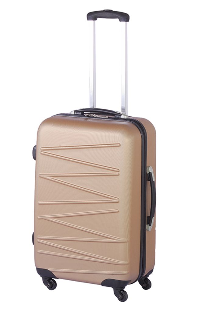 2014 CHAMPAGNE COLOR SLASH PATTERN ABS LUGGAGE SPINNER LUGGAGE SET