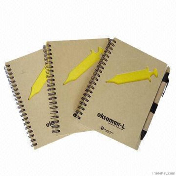 eco-friendly spiral notebook with pen