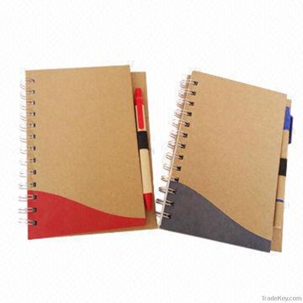 eco-friendly spiral notebook with pen