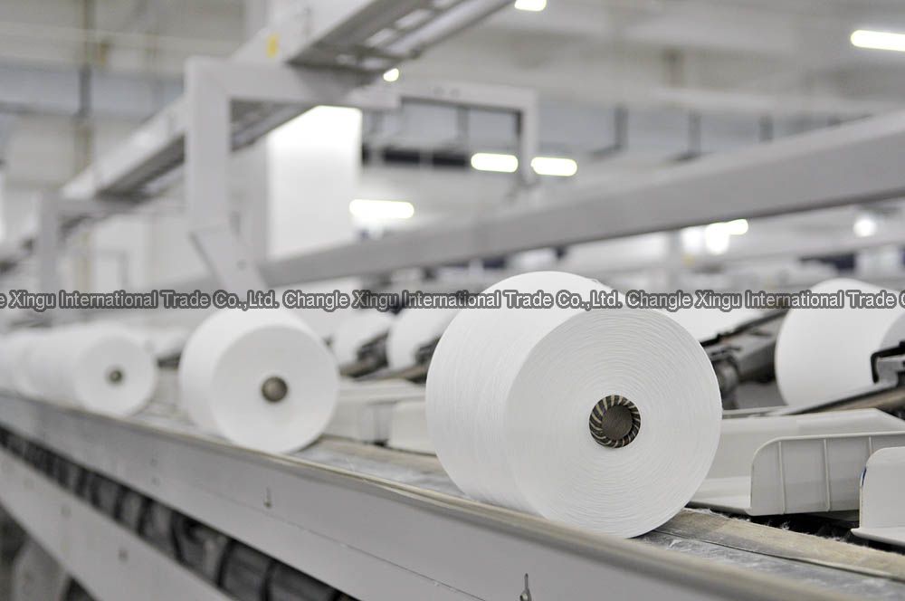 100% polyester spun yarn in raw white virgin T26S