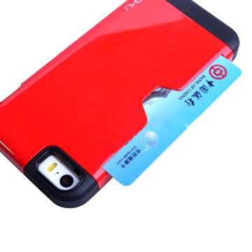Fashion card holder style PC mobile phone case for iphone 5S series