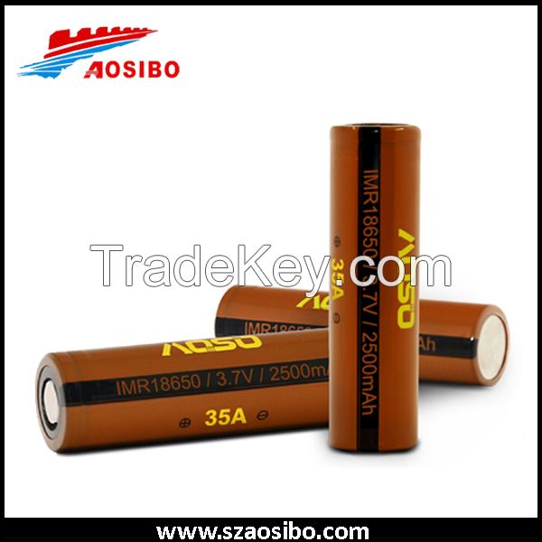 AOSIBO IMR18650 2500mah 35A 3.7V high drain battery